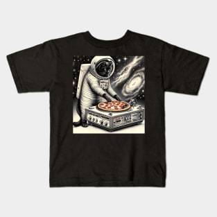 Dj Pizza Cat in Space Kids T-Shirt